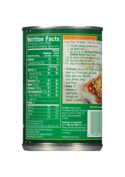 Del Monte Golden Sweet Whole Kernel Corn 15.25 oz Can