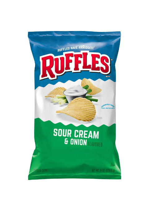 Ruffles Potato Chips Sour Cream & Onion 8oz