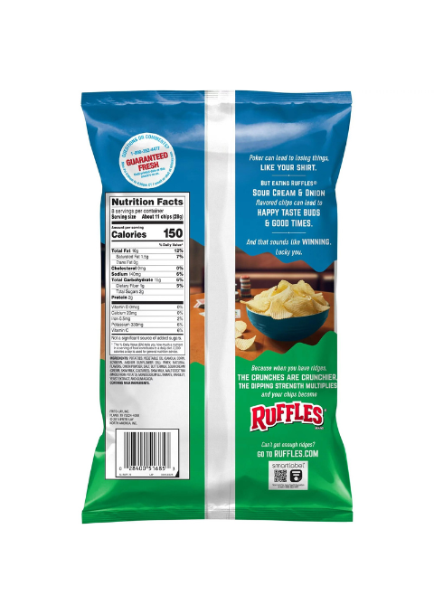 Ruffles Potato Chips Sour Cream & Onion 8oz