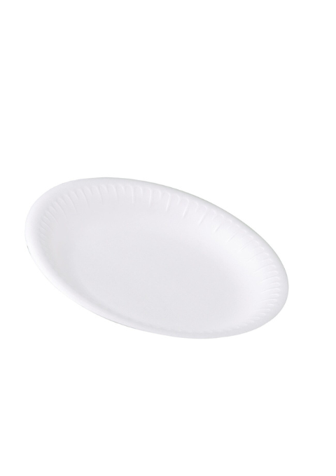 White Foam Dinner Plates, 9 in. 30ct