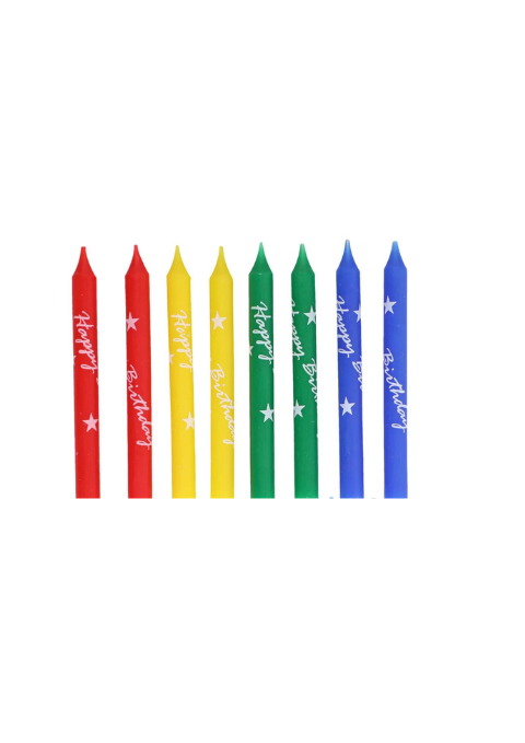 Assorted Printed Birthday Party Candles, 10ct