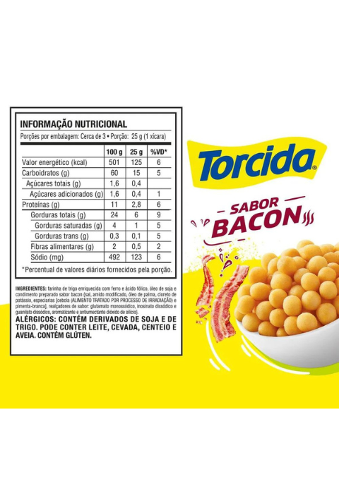 Torcida Salgadinho sabor Bacon 70g