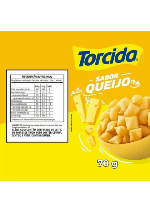 Torcida Salgadinho sabor Queijo 70g